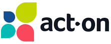 Act-On logo: four rounded color dots (blue, lime, teal, pink) beside the word 'act-on'.