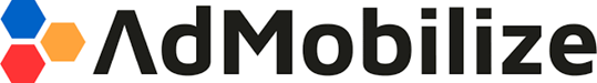 AdMobilize logo with a hexagon cluster icon to the left and bold “AdMobilize” text